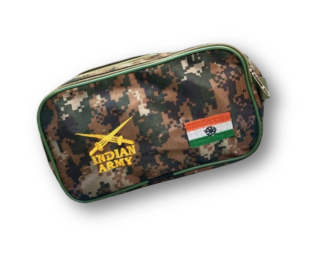 Shaving kit travelling pouch army